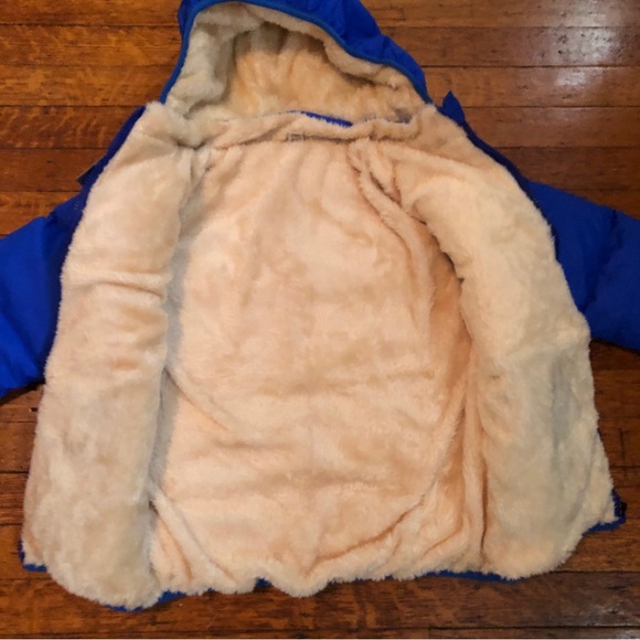 New Kimjun Unisex Blue Quilted Puffer Coat Lined W/Warm Faux Soft Fur Size 6-7 - Picture 6 of 12